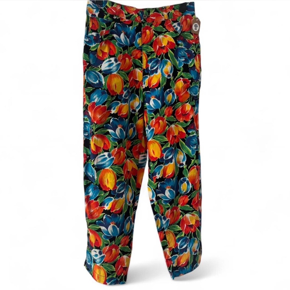 VINTAGE 90s GAP Multicolor Tulip High Rise Crop Pants